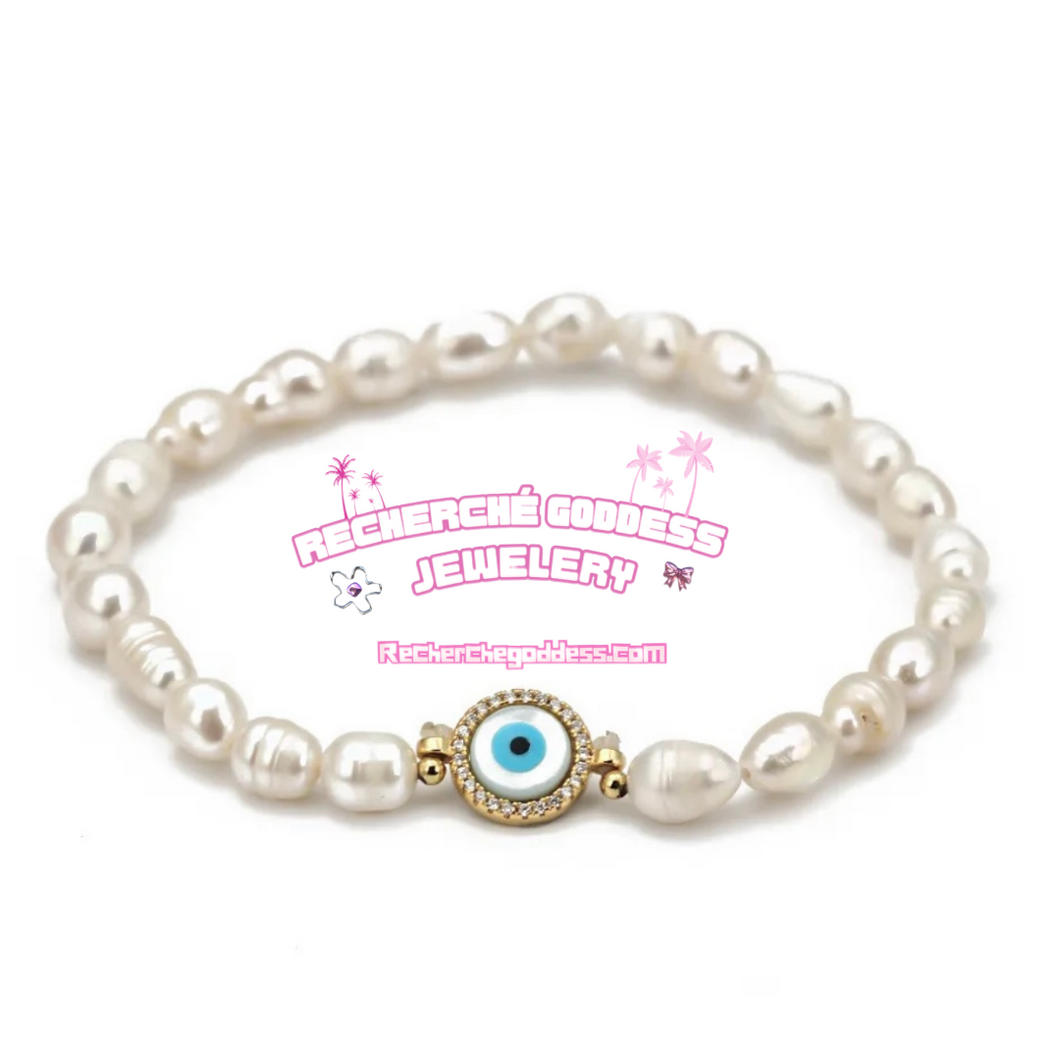 EVIL EYE PEARL BRACELET