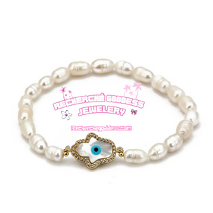 EVIL EYE HASMA HAND PEARL BRACELET