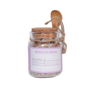 Rose Floral Bath Salt 10oz Jar W/Spoon